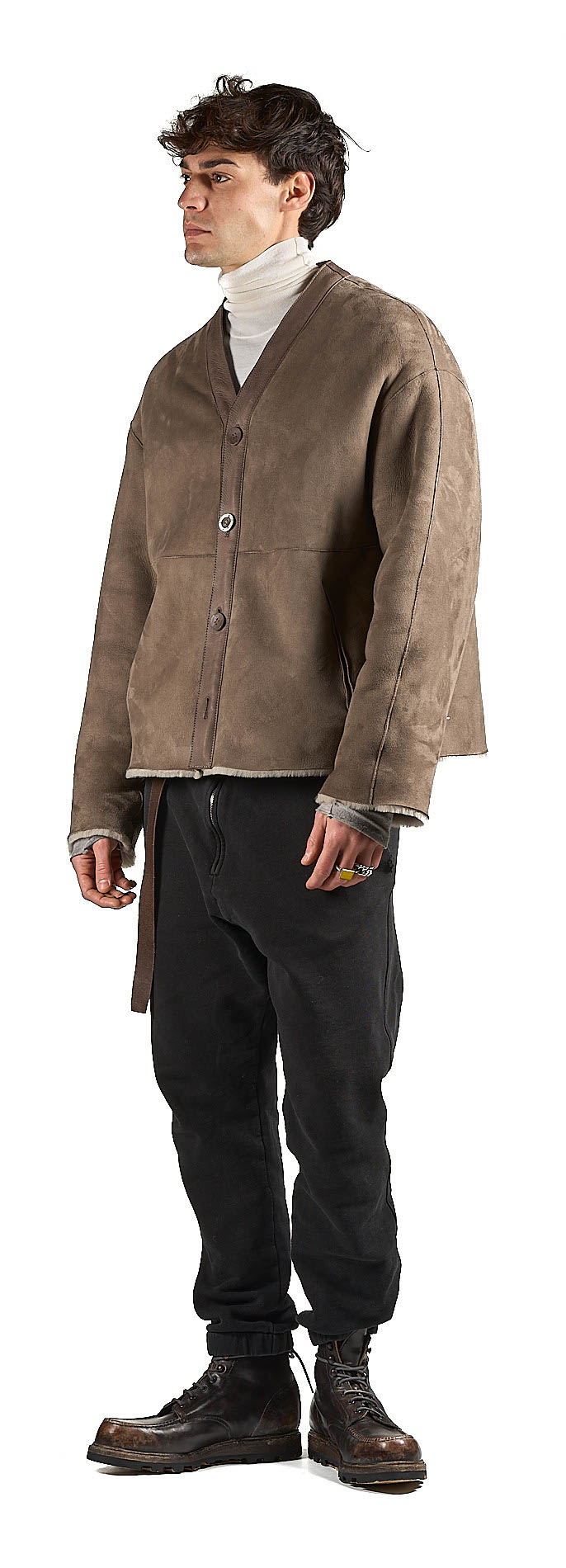 DANIELE BASTA LEATHER AND SILVER JACKET 